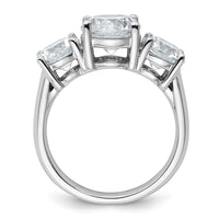 14k White Gold 4 ct Lab Grown Dia VS/SI+ G+ 3 Stone Comp Engagement Ring