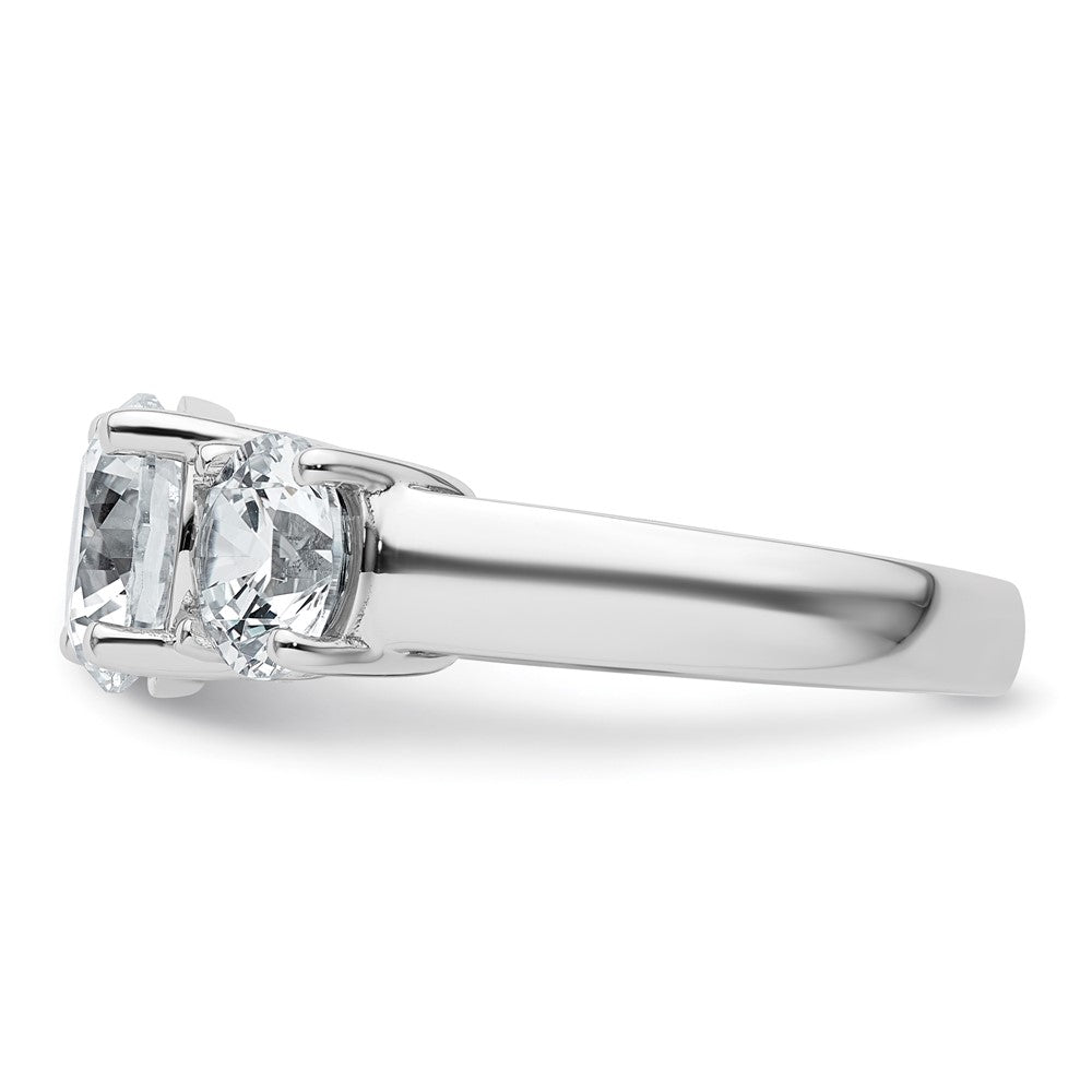 14k White Gold 4 ct Lab Grown Dia VS/SI+ G+ 3 Stone Comp Engagement Ring