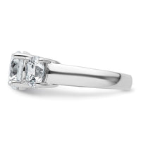14k White Gold 4 ct Lab Grown Dia VS/SI+ G+ 3 Stone Comp Engagement Ring
