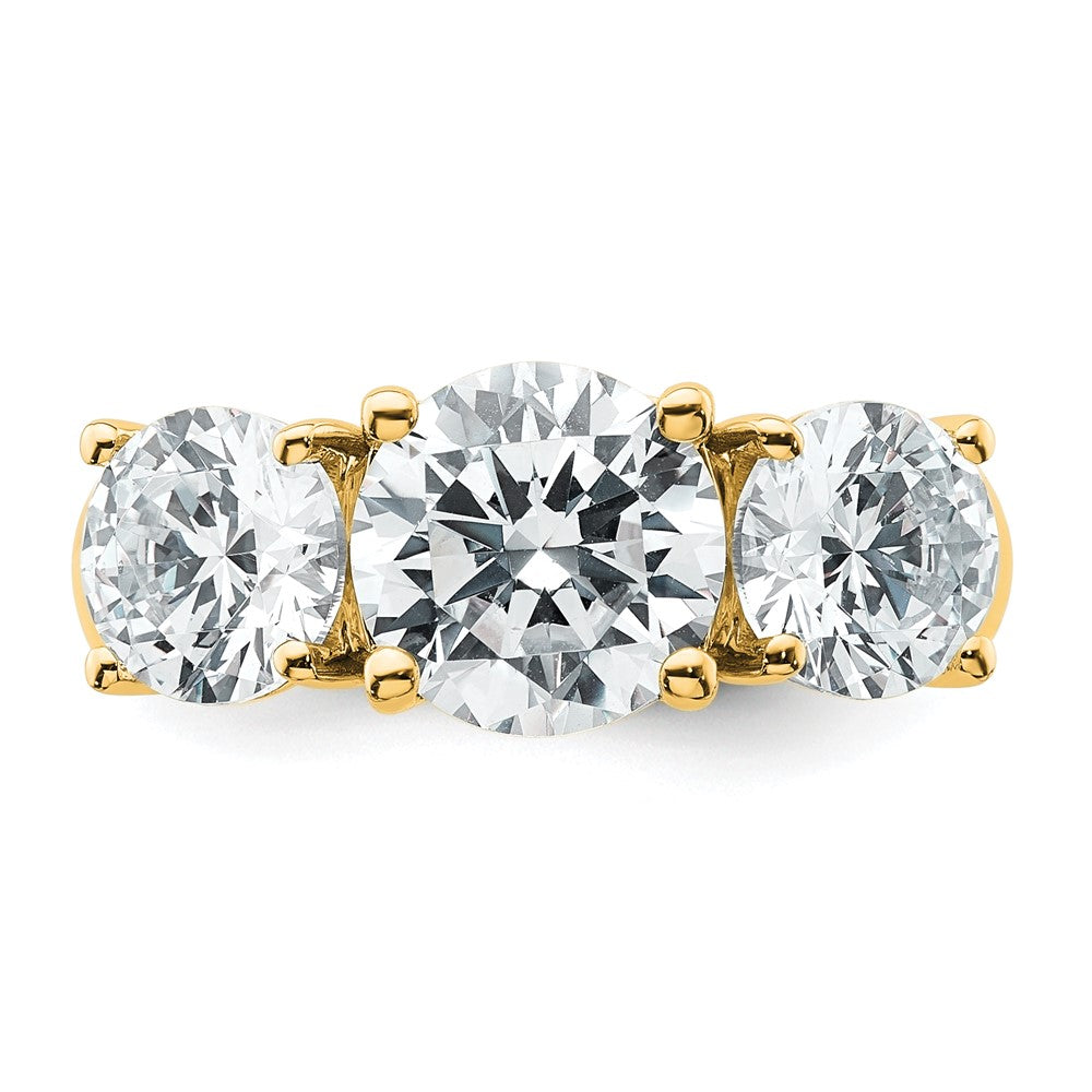 14k 4 ct Lab Grown Diamond VS+ F+ 3 Stone Complete Engagement Ring