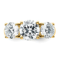 14k 4 ct Lab Grown Diamond VS+ F+ 3 Stone Complete Engagement Ring