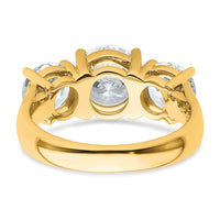 14k 4 ct Lab Grown Diamond VS+ F+ 3 Stone Complete Engagement Ring
