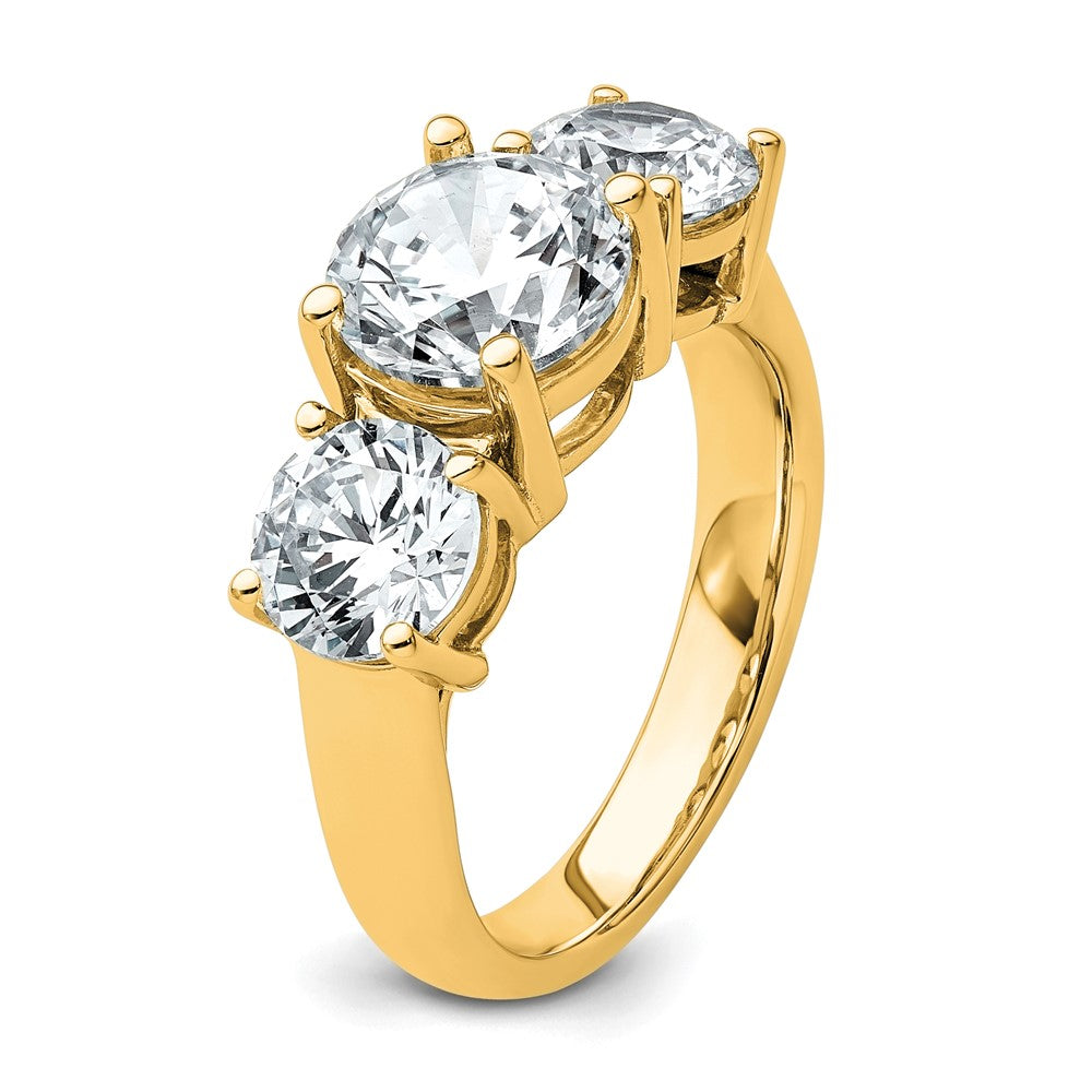 14k 4 ct Lab Grown Diamond VS+ F+ 3 Stone Complete Engagement Ring