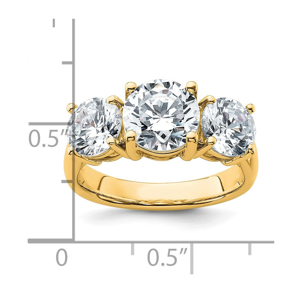 14k 4 ct Lab Grown Diamond VS+ F+ 3 Stone Complete Engagement Ring