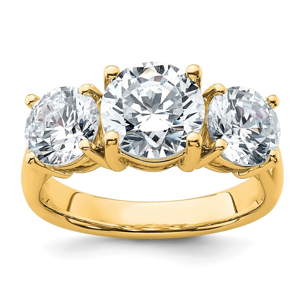 14k 4 ct Lab Grown Diamond VS+ F+ 3 Stone Complete Engagement Ring