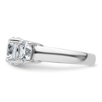14k White Gold 4 ct Cert Lab Grown Diamond VS+ F+ 3 Stone Comp Eng Ring