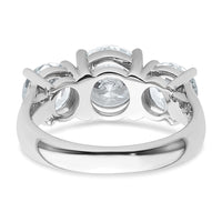 14k White Gold 4 ct Cert Lab Grown Diamond VS+ F+ 3 Stone Comp Eng Ring