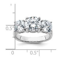 14k White Gold 4 ct Cert Lab Grown Diamond VS+ F+ 3 Stone Comp Eng Ring