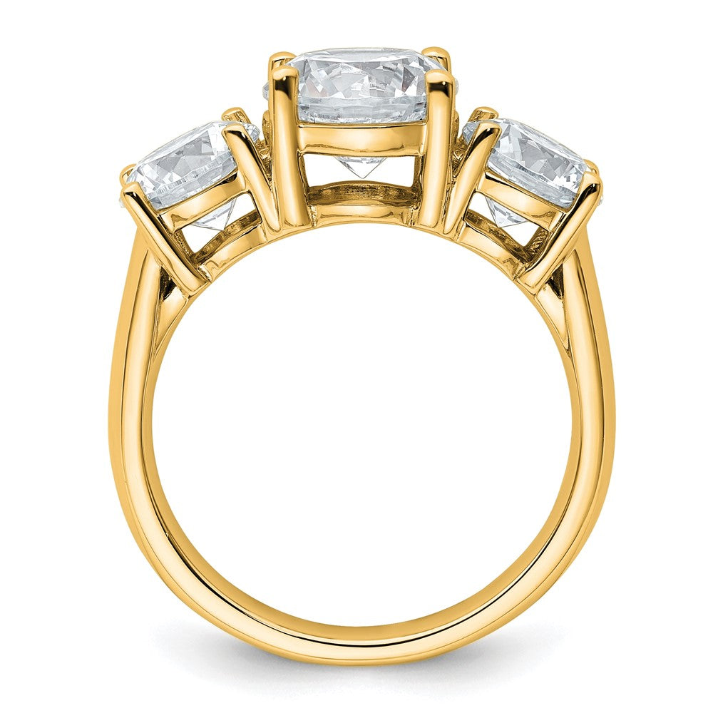 14ky 4ct. Round 3 Stone Ring Mounting