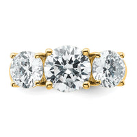 14ky 4ct. Round 3 Stone Ring Mounting