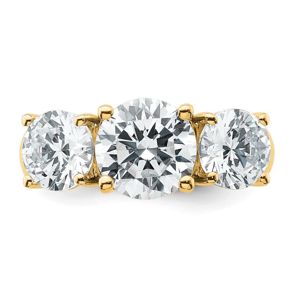 14k 4 ct Cert Lab Grown Diamond VS/SI+ G+ 3 Stone Complete Engagement Ring
