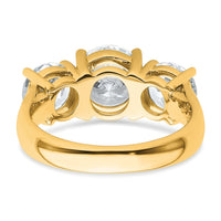 14k 4 ct Cert Lab Grown Diamond VS/SI+ G+ 3 Stone Complete Engagement Ring