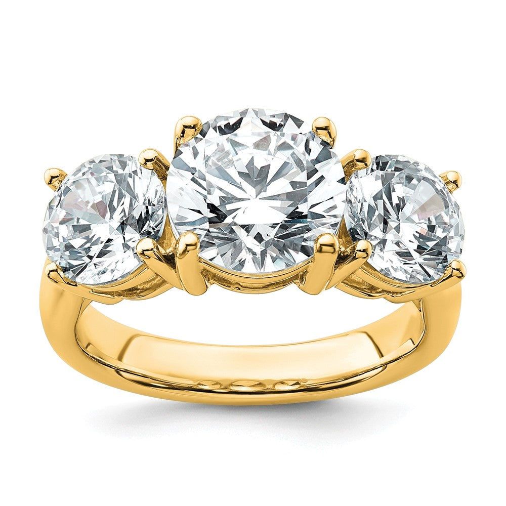 14k 5 ct Lab Grown Diamond VS+ F+ 3 Stone Complete Engagement Ring