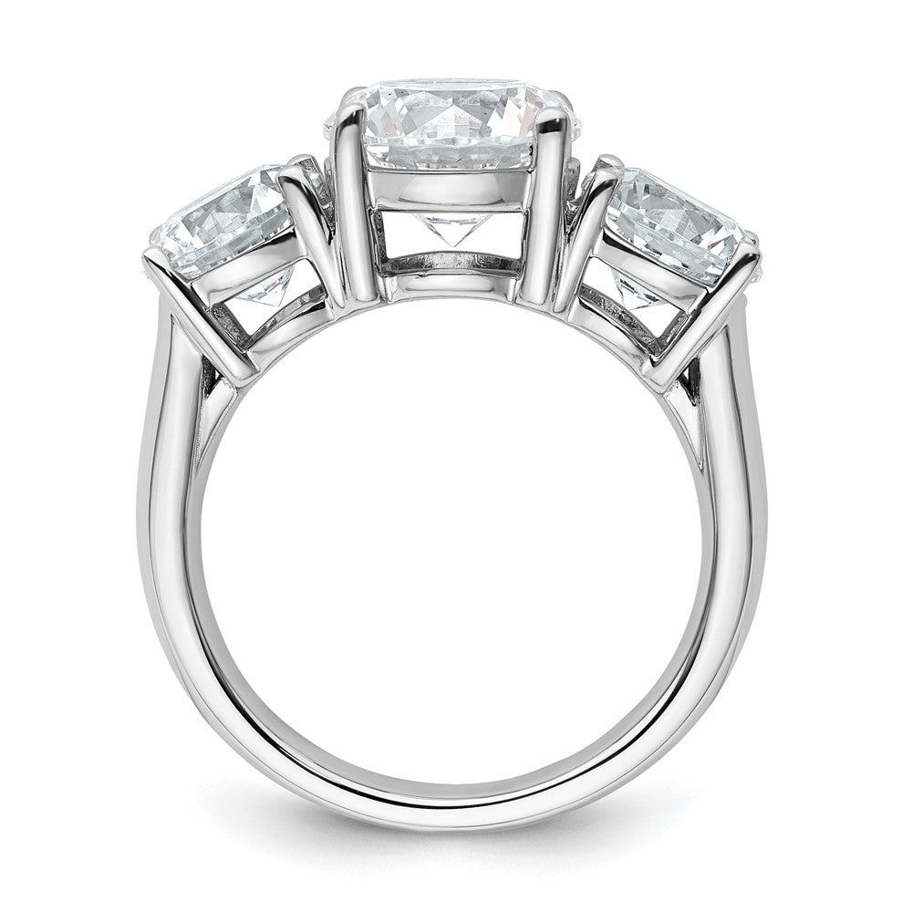14k White Gold 5 ct Cert Lab Grown Diamond VS/SI+ G+ 3 Stone Comp Eng Ring