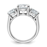 14k White Gold 5 ct Cert Lab Grown Diamond VS/SI+ G+ 3 Stone Comp Eng Ring