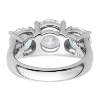 14k White Gold 5 ct Cert Lab Grown Diamond VS/SI+ G+ 3 Stone Comp Eng Ring