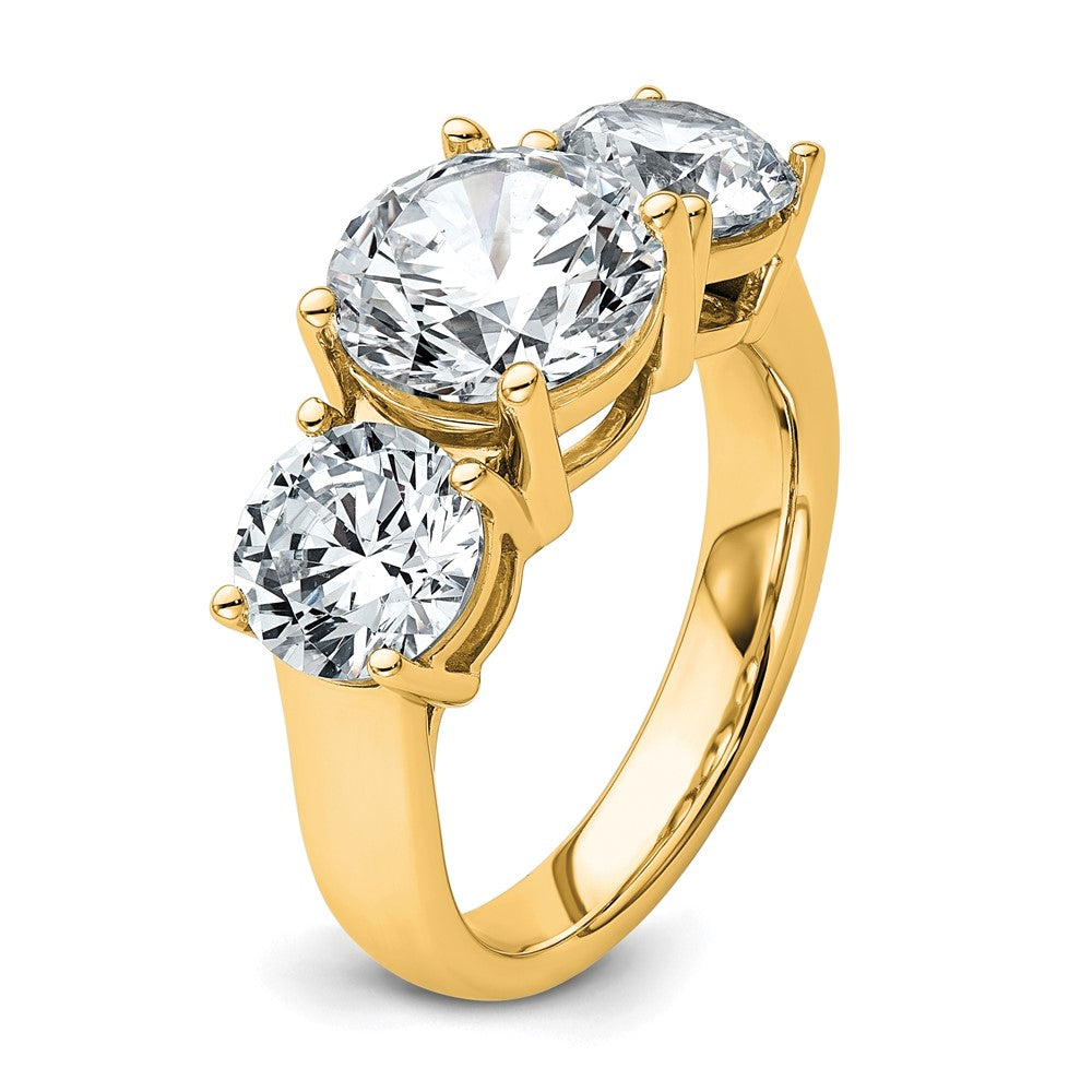 14k 5 ct Cert Lab Grown Diamond VS/SI+ G+ 3 Stone Complete Engagement Ring