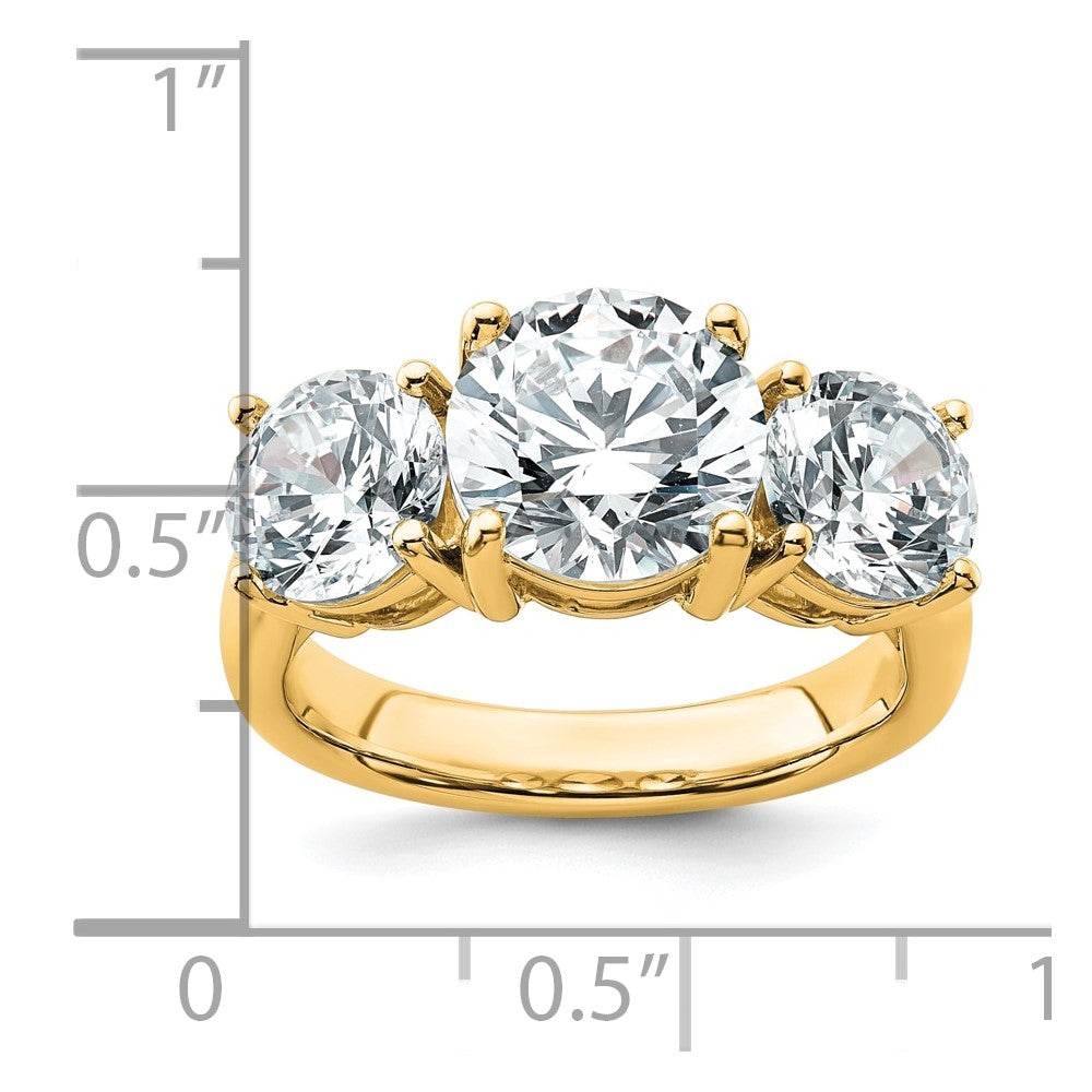 14k 5 ct Cert Lab Grown Diamond VS/SI+ G+ 3 Stone Complete Engagement Ring