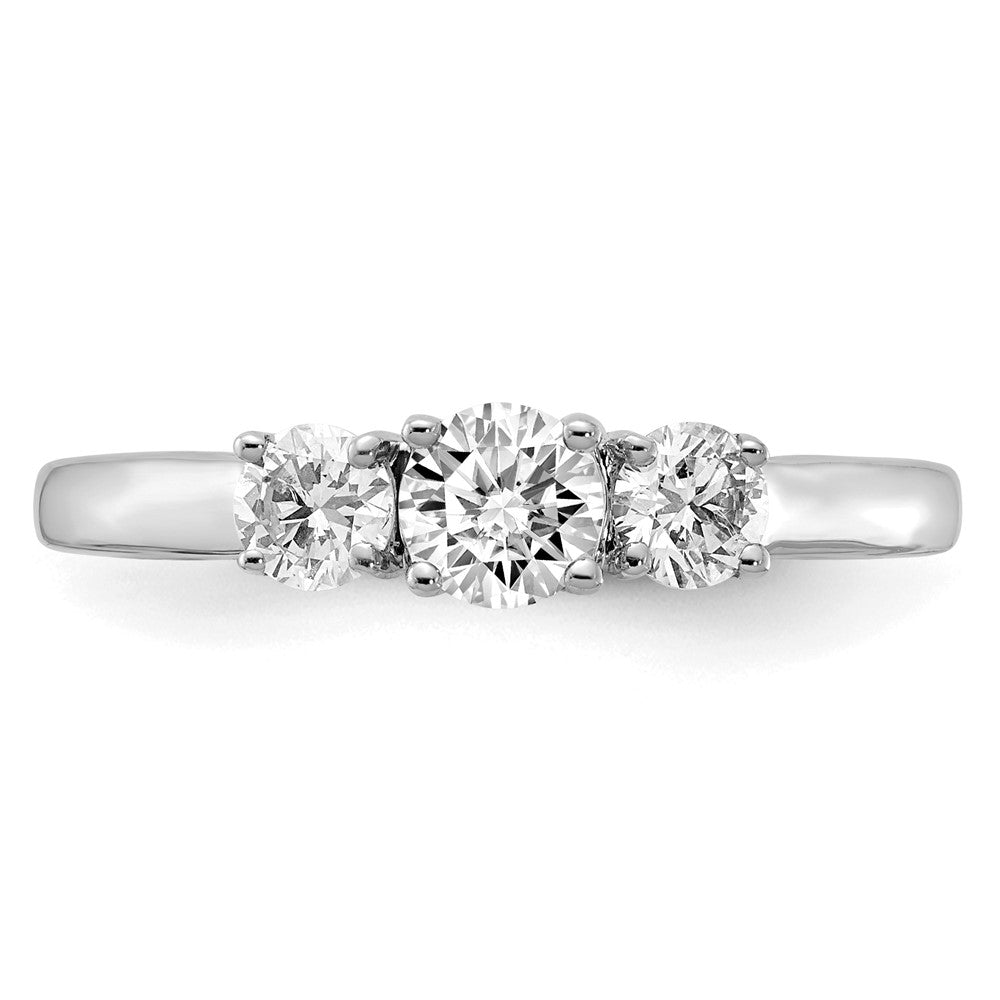 14kw 3/8 ct Lab Grown Diamond VS/SI+ G+ 3/8 ct Center 3 Stone Semi Eng Ring