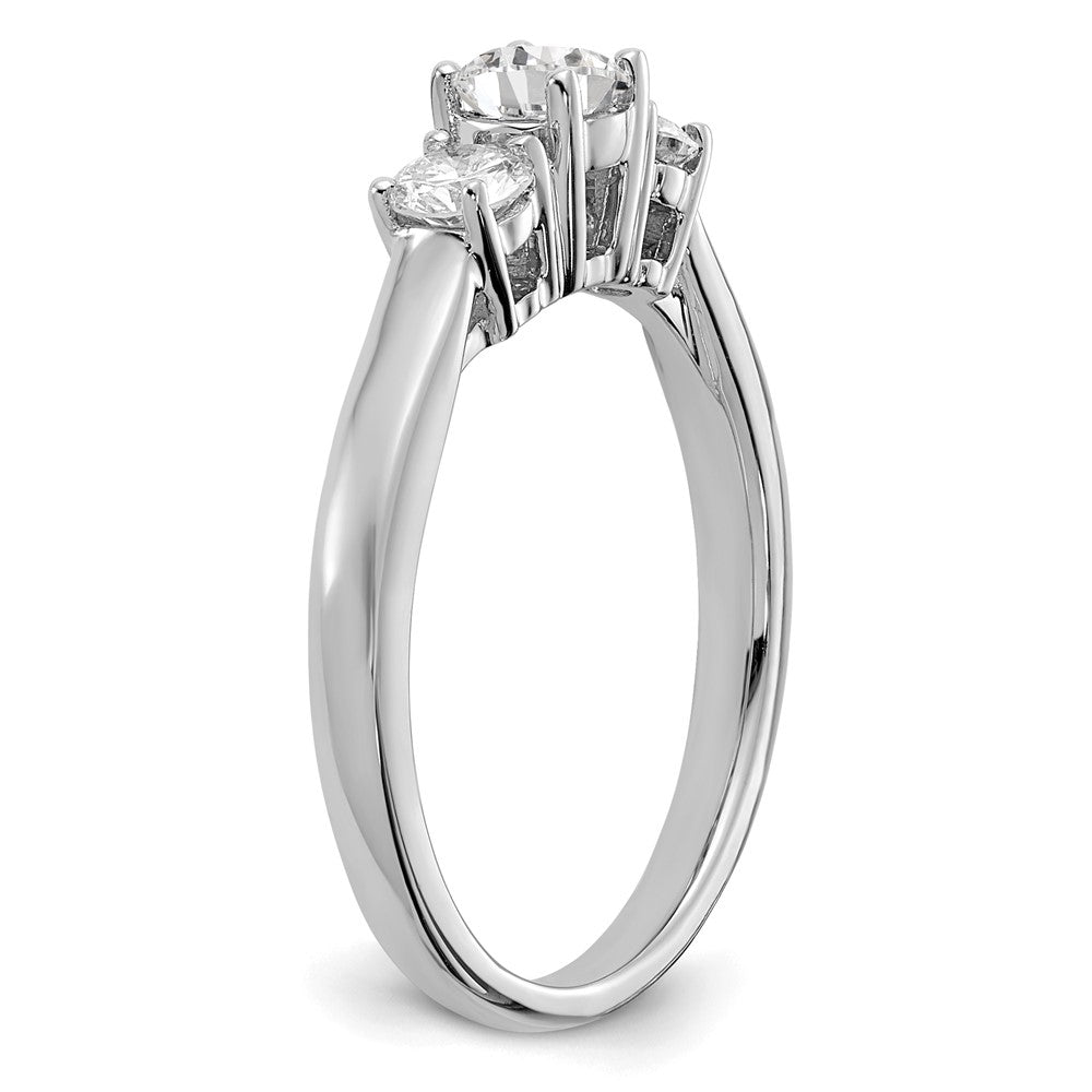 14kw 3/8 ct Lab Grown Diamond VS/SI+ G+ 3/8 ct Center 3 Stone Semi Eng Ring