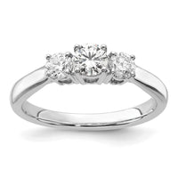14kw 3/8 ct Lab Grown Diamond VS/SI+ G+ 3/8 ct Center 3 Stone Semi Eng Ring