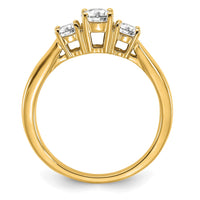14k 3/8 ct Lab Grown Diamond VS/SI+ G+ 3/8 ct Center 3 Stone Semi Eng Ring