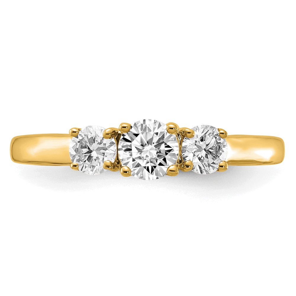 14k 3/8 ct Lab Grown Diamond VS/SI+ G+ 3/8 ct Center 3 Stone Semi Eng Ring