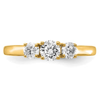 14k 3/8 ct Lab Grown Diamond VS/SI+ G+ 3/8 ct Center 3 Stone Semi Eng Ring