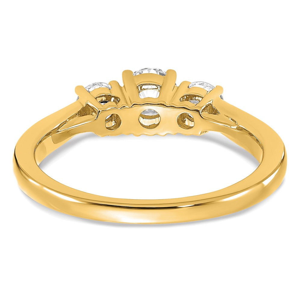 14k 3/8 ct Lab Grown Diamond VS/SI+ G+ 3/8 ct Center 3 Stone Semi Eng Ring
