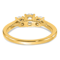 14k 3/8 ct Lab Grown Diamond VS/SI+ G+ 3/8 ct Center 3 Stone Semi Eng Ring