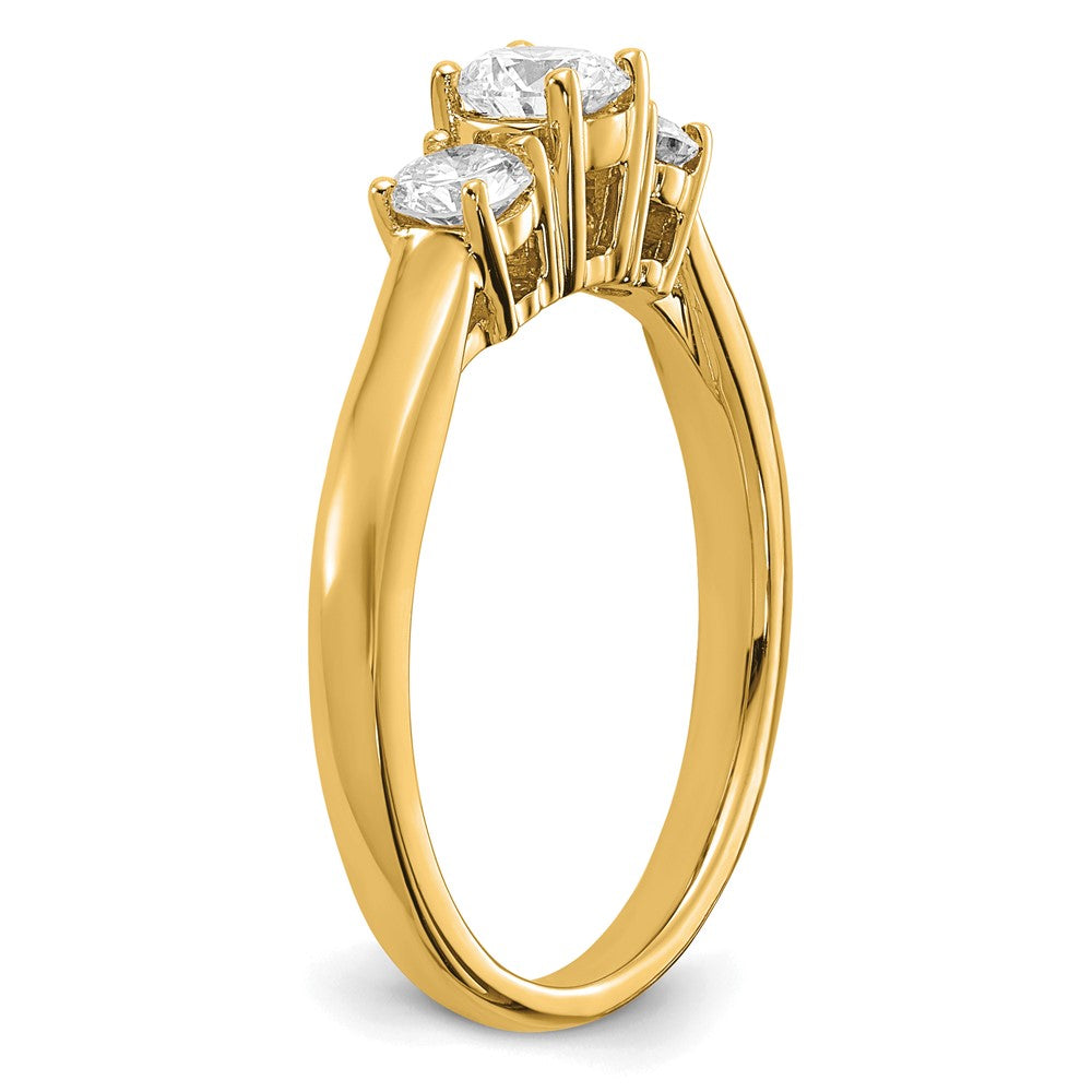 14k 3/8 ct Lab Grown Diamond VS/SI+ G+ 3/8 ct Center 3 Stone Semi Eng Ring