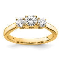 14k 3/8 ct Lab Grown Diamond VS/SI+ G+ 3/8 ct Center 3 Stone Semi Eng Ring