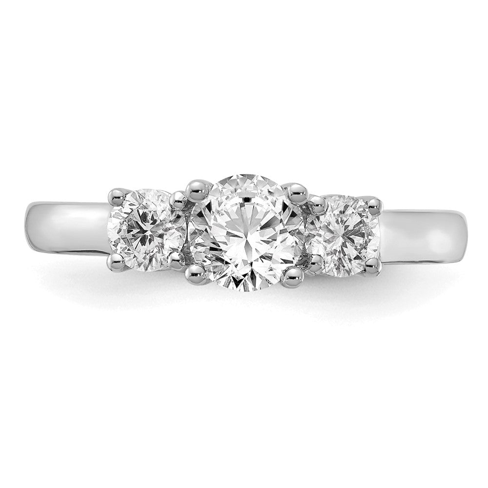 14k White Gold 2ct Lab Grown Diamond VS/SI+ G+ 3 Stone Complete Eng Ring