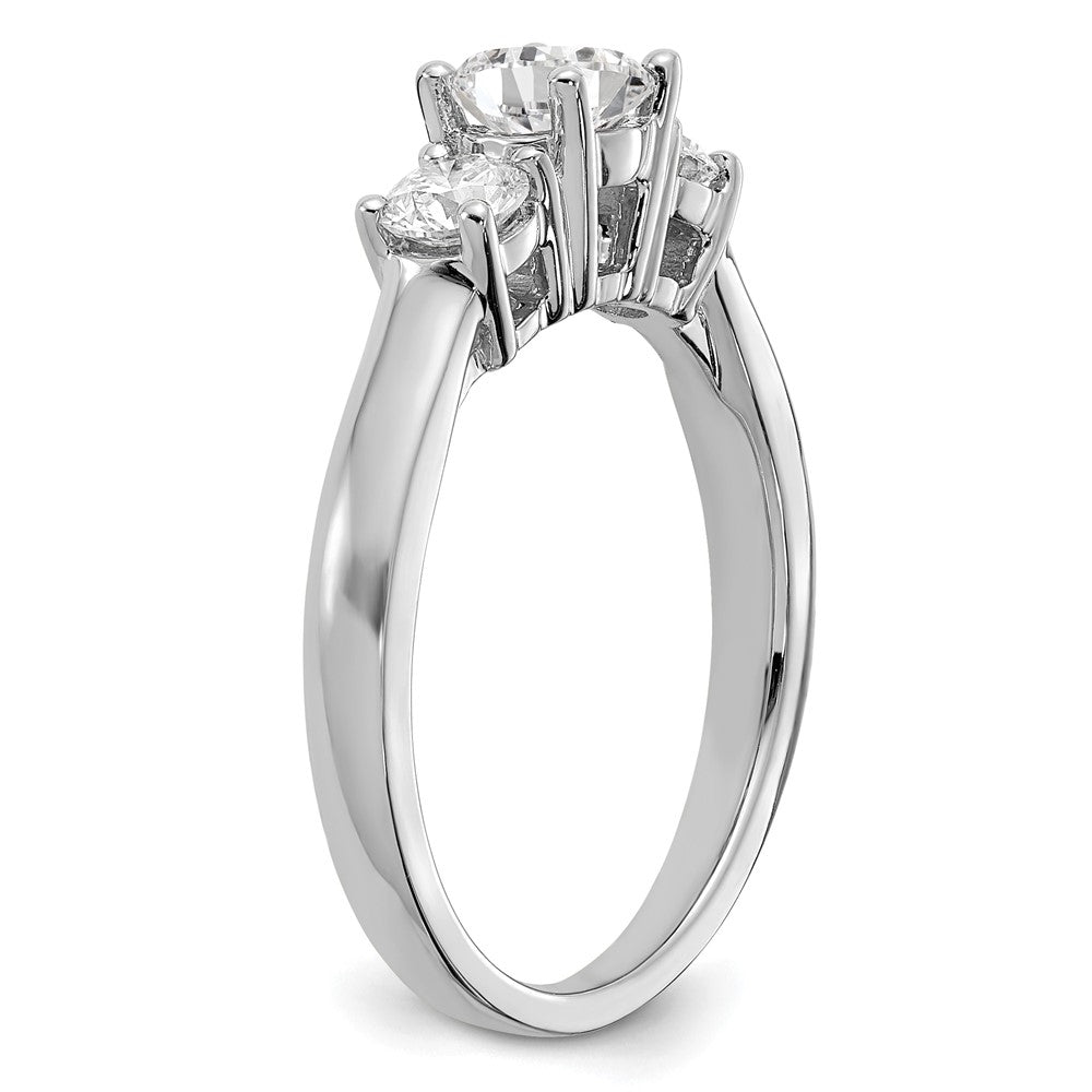 14kw 3/4 ct Lab Grown Diamond VS/SI+ G+ 3/4 ct Center 3 Stone Semi Eng Ring