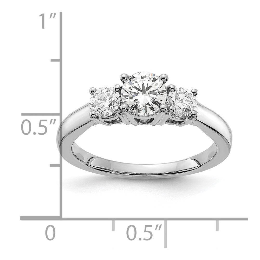 14kw 3/4 ct Lab Grown Diamond VS/SI+ G+ 3/4 ct Center 3 Stone Semi Eng Ring
