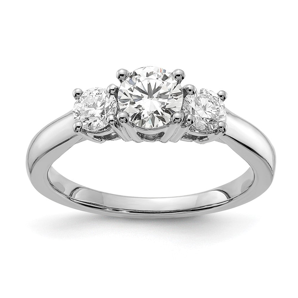 14kw 3/4 ct Lab Grown Diamond VS/SI+ G+ 3/4 ct Center 3 Stone Semi Eng Ring