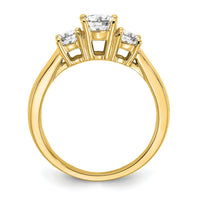 14k 1/2 ct Lab Grown Diamond VS/SI+ G+ 1/2 ct Center 3 Stone Semi Eng Ring