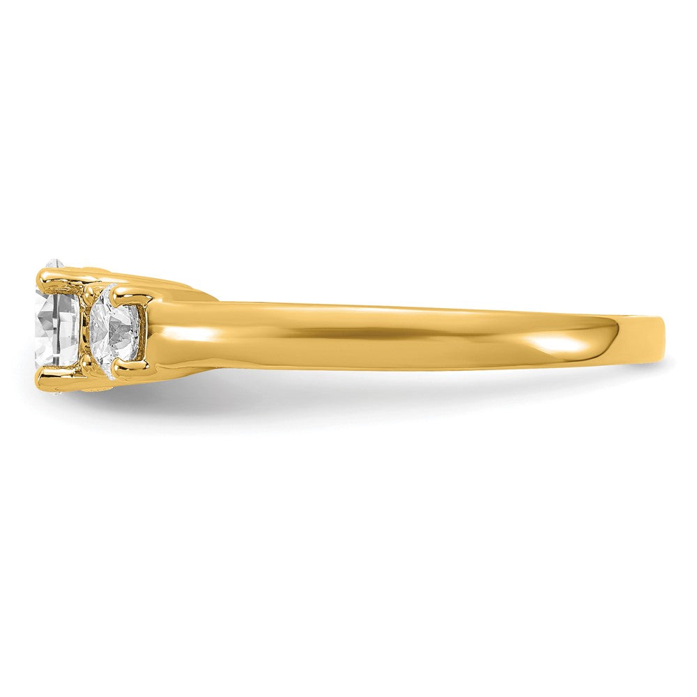 14k 1/2 ct Lab Grown Diamond VS/SI+ G+ 1/2 ct Center 3 Stone Semi Eng Ring