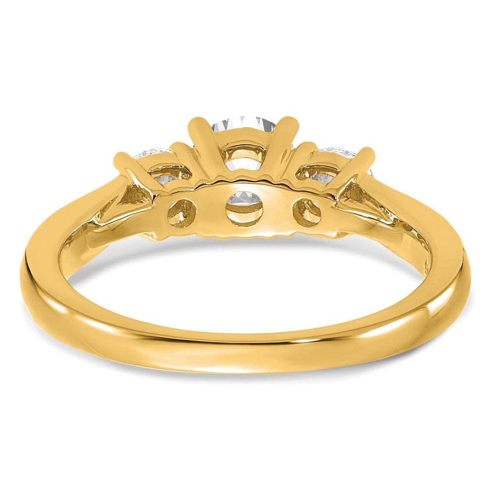 14k 1/2 ct Lab Grown Diamond VS/SI+ G+ 1/2 ct Center 3 Stone Semi Eng Ring