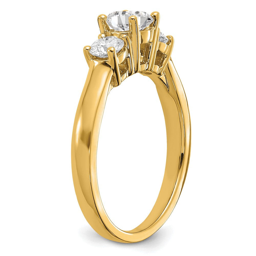 14k 1/2 ct Lab Grown Diamond VS/SI+ G+ 1/2 ct Center 3 Stone Semi Eng Ring