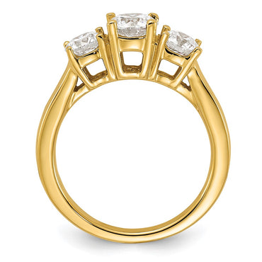 1 1/2 ct Lab Grown Diamond VS/SI+ G+ Round Comp 3 Stone Engagement Ring