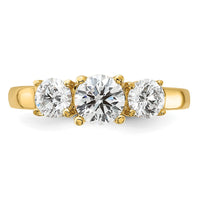1 1/2 ct Lab Grown Diamond VS/SI+ G+ Round Comp 3 Stone Engagement Ring