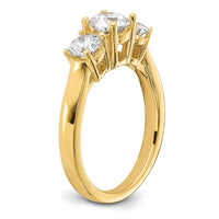 1 1/2 ct Lab Grown Diamond VS/SI+ G+ Round Comp 3 Stone Engagement Ring