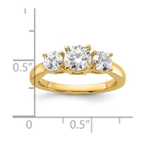 1 1/2 ct Lab Grown Diamond VS/SI+ G+ Round Comp 3 Stone Engagement Ring