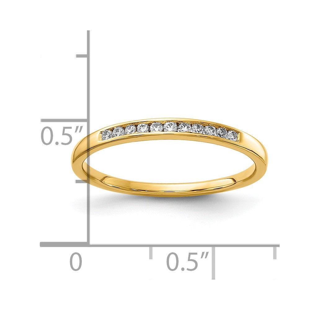 14k 1/10 ct Lab Grown Diamond VS/SI+ G+ Complete Channel Set Band