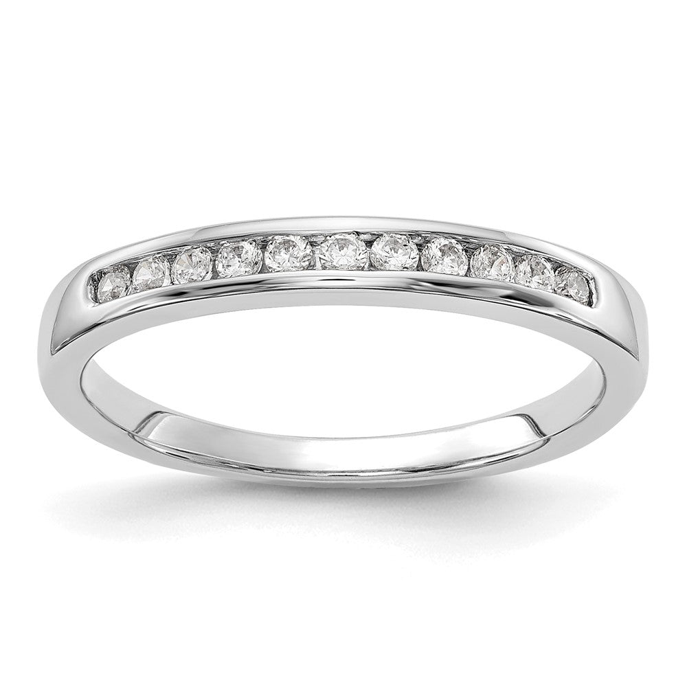 14k White Gold 1/5 ct Lab Grown Diamond VS+ F+ Complete Band