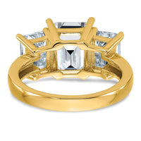 14K Emerald-cut 3-Stone Engagement Ring Mounting