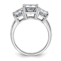 14kw 2 1/2ct Certified Lab Grown Dia VS+ F+ Emerald Comp 3 Stone Eng Ring