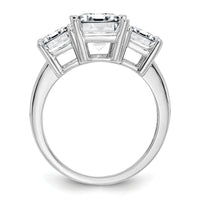 14kw 4 1/5ct Certified Lab Grown Dia VS+ F+ Emerald Comp 3 Stone Eng Ring