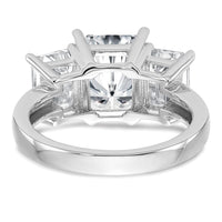 14K White Gold Octagon Radiant 3-Stone Engagement Ring Mounting